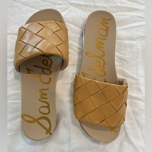 Sam Edelman leather platform slide in Natural Sand — size 9.5.